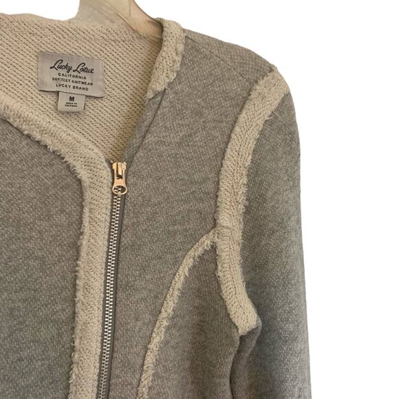 Lucky Lotus x Lucky Brand Grey Raw Hem Jacket M - Picture 6 of 10